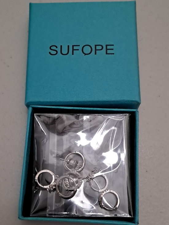 Sufope Jewelry - Silver Hoop Earrings Set - Women's Fashion Earrings